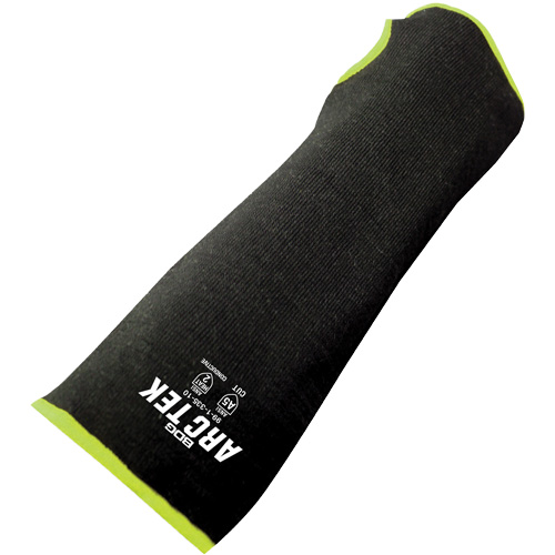 Manche r&eacute;sistante &agrave; la coupe avec trou pour le pouce, Poly&eacute;thyl&egrave;ne/Acier, 10", ASTM ANSI niveau A5, Noir/Jaune Maritime Industrial Rubber