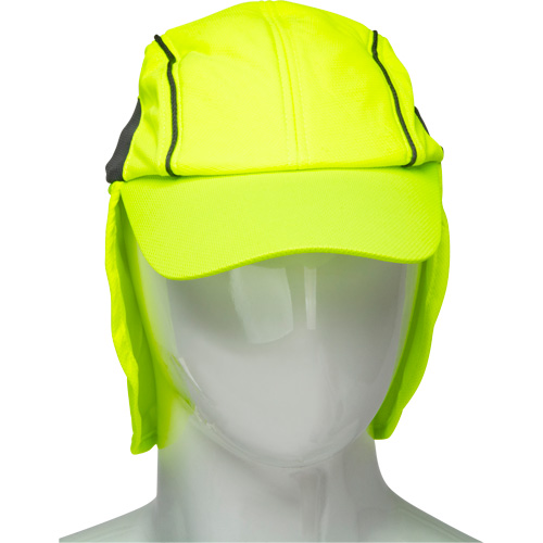 Cooling Hat with Neck Shade, Hi-Vis Lime Maritime Industrial Rubber