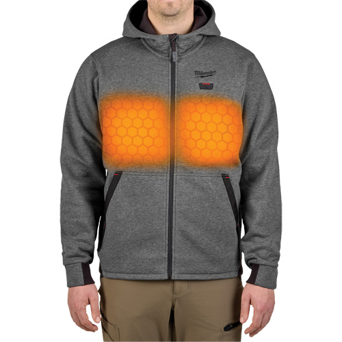 M12 Heated Hoodie (Jacket Only), Men's, Medium, Grey, Poly-Cotton Maritime Industrial Rubber