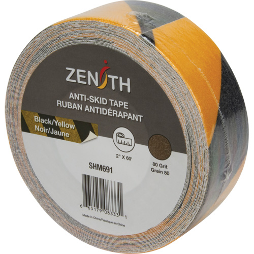 Ruban antid&eacute;rapant, 2" x 60', Noir & jaune Maritime Industrial Rubber