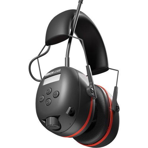 &eacute;couteurs AM/ FM Air Defender noir & Rouge, Style Bandeau, 24 dB Maritime Industrial Rubber
