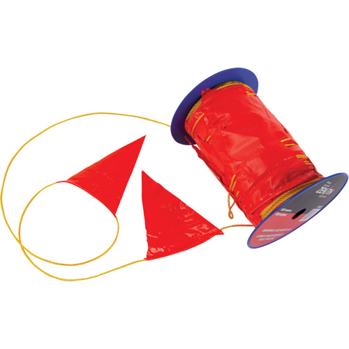 Ligne d'avertissement avec fanions, 328' lo, Orange/Jaune Maritime Industrial Rubber