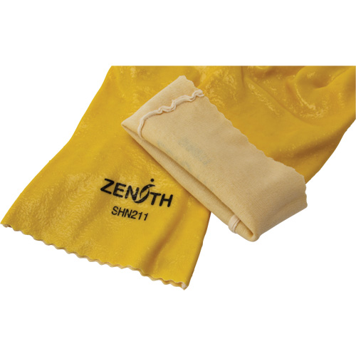 Gants &agrave; fini rugueux et r&eacute;sistants aux produits chimiques, Taille 9, 12" lo, PVC, Doublure en Interlock, 47-mil Maritime Industrial Rubber
