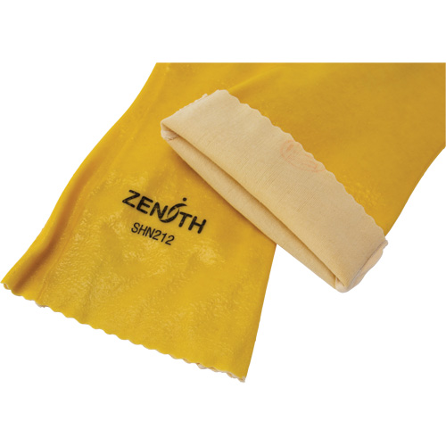 Gants &agrave; fini rugueux et r&eacute;sistants aux produits chimiques, Taille 9, 14" lo, PVC, Doublure en Interlock, 47-mil Maritime Industrial Rubber