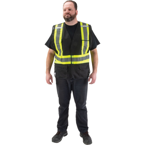 Veste d'arpenteur conforme aux normes de la CSA, Noir, Moyen, Polyester Maritime Industrial Rubber