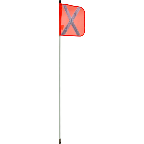 Tige de s&eacute;curit&eacute; robuste, Fixation Filet&eacute;, Hauteur 5', Orange avec X r&eacute;fl&eacute;chissant Maritime Industrial Rubber