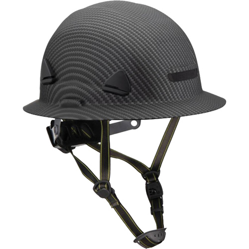 Fibre Metal Climbing Style Helmet with Full Brim, Meets CSA Type 2, Ratchet Suspension, Non-Vented Maritime Industrial Rubber