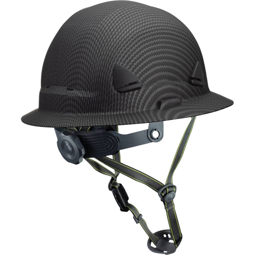 Fibre Metal Climbing Style Helmet with Full Brim, Meets CSA Type 2, Ratchet Suspension, Non-Vented Maritime Industrial Rubber