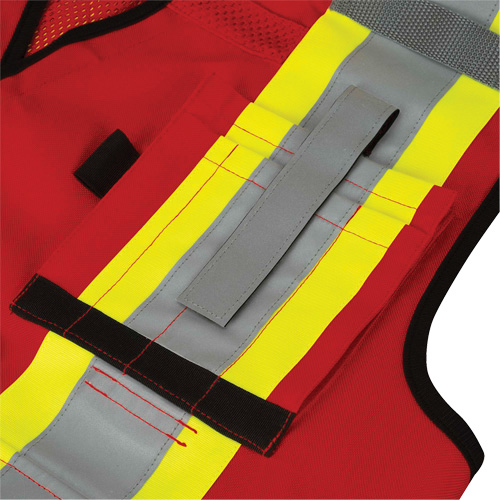 6678 High-Visibility Antimicrobial Mesh-Back Surveyor Vest, Red, Small, Polyester Maritime Industrial Rubber