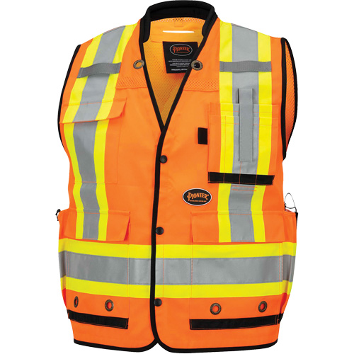 6680 High-Visibility Antimicrobial Mesh-Back Surveyor Vest, High Visibility Orange, Small, Polyester Maritime Industrial Rubber