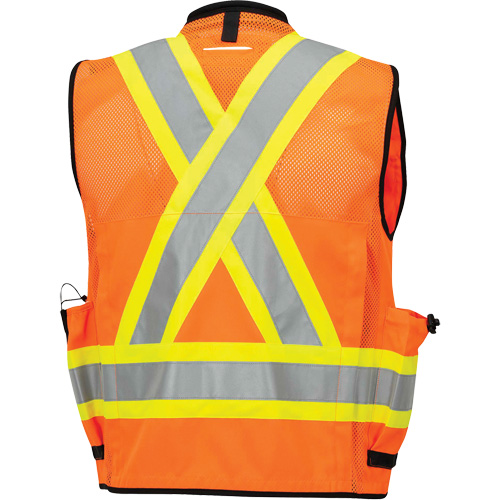 6680 High-Visibility Antimicrobial Mesh-Back Surveyor Vest, High Visibility Orange, Small, Polyester Maritime Industrial Rubber
