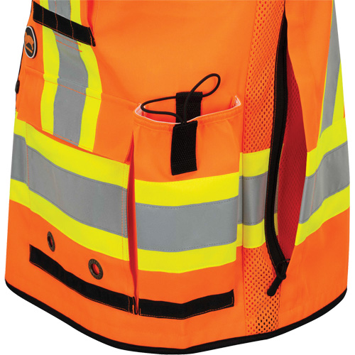 6680 High-Visibility Antimicrobial Mesh-Back Surveyor Vest, High Visibility Orange, Small, Polyester Maritime Industrial Rubber