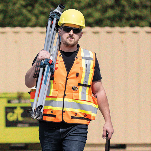 6680 High-Visibility Antimicrobial Mesh-Back Surveyor Vest, High Visibility Orange, Small, Polyester Maritime Industrial Rubber