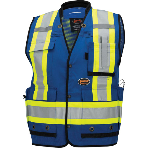 6681 High-Visibility Antimicrobial Mesh-Back Surveyor Vest, Royal Blue, Small, Polyester Maritime Industrial Rubber