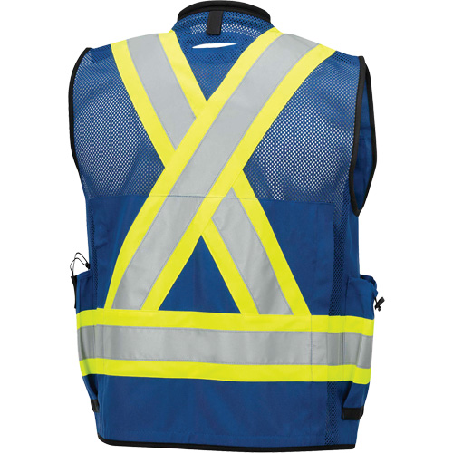 6681 High-Visibility Antimicrobial Mesh-Back Surveyor Vest, Royal Blue, Small, Polyester Maritime Industrial Rubber