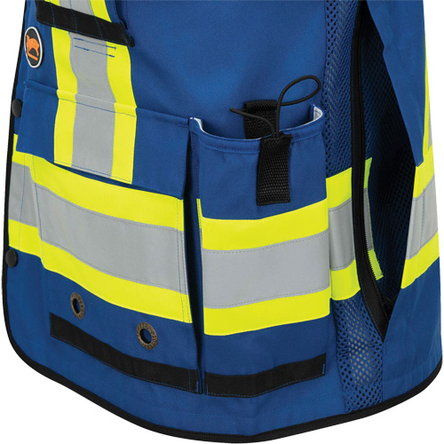 6681 High-Visibility Antimicrobial Mesh-Back Surveyor Vest, Royal Blue, Small, Polyester Maritime Industrial Rubber