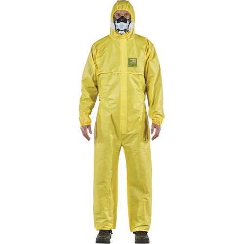 AlphaTec&reg; 2300 STANDARD Bound Model 147 Coveralls, Small, Yellow, Polyethylene Laminate/Polypropylene Maritime Industrial Rubber