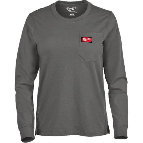 GRIDIRON Long Sleeve Pocket T-Shirt, Women's, X-Small, Grey Maritime Industrial Rubber