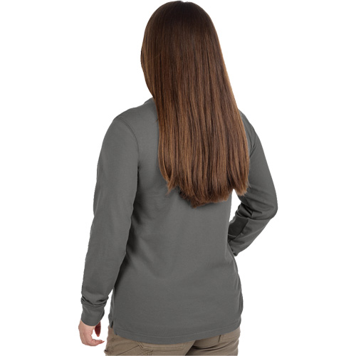 GRIDIRON Long Sleeve Pocket T-Shirt, Women's, X-Small, Grey Maritime Industrial Rubber