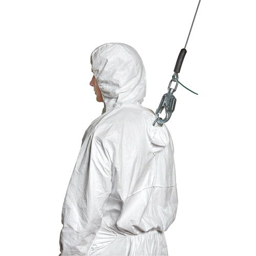 Harness-Compatible Disposable Coverall, Small, White, Tyvek&reg; 500 Maritime Industrial Rubber