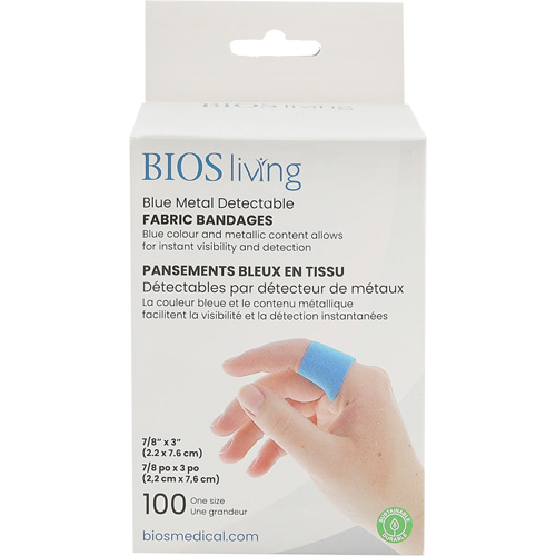 Blue Bandages, Rectangular/Square, 3", Fabric Metal Detectable, Sterile Maritime Industrial Rubber