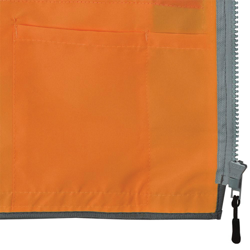 Veste de s&eacute;curit&eacute; pour arpenteur Pioneer avec fermeture &agrave; glissi&egrave;re et dos en maille, Orange haute visibilit&eacute;, Petit, Polyester Maritime Industrial Rubber