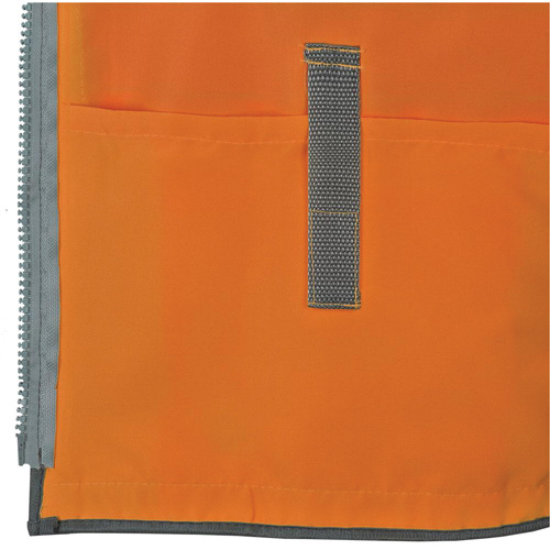 Veste de s&eacute;curit&eacute; pour arpenteur Pioneer avec fermeture &agrave; glissi&egrave;re et dos en maille, Orange haute visibilit&eacute;, Petit, Polyester Maritime Industrial Rubber