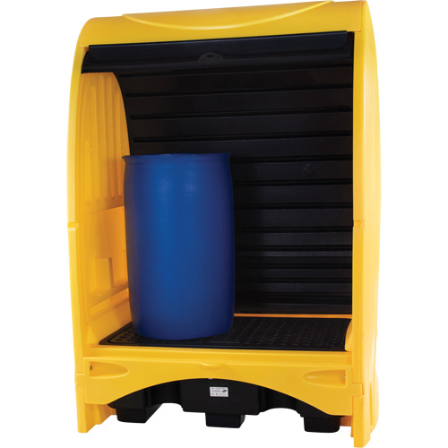 2-Drum Hard Cover Spill Pallet, 43.11" L x 61.61" W x 83.07" H, 1433 lbs. Load Capacity Maritime Industrial Rubber