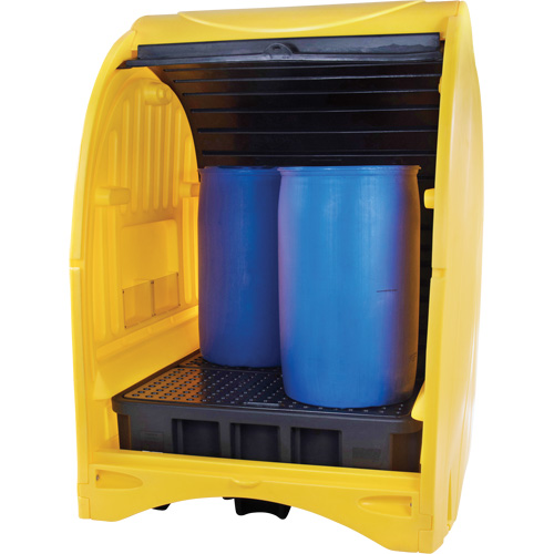 Palette contre les d&eacute;versements &agrave; couvercle dur pour 4 barils, 68,11" lo x 61,61" la x 83,07" h, Capacit&eacute; de charge 1433 lb Maritime Industrial Rubber