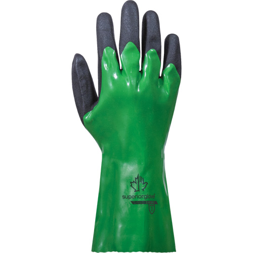 SolvStop Chemical-Resistant Gloves, Size 7, 12" L, PVC Maritime Industrial Rubber