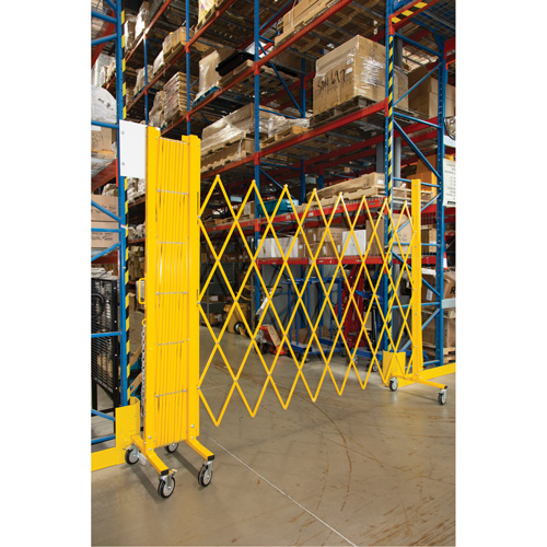 Expandable Barrier, 84" H x 20' L, Yellow Maritime Industrial Rubber