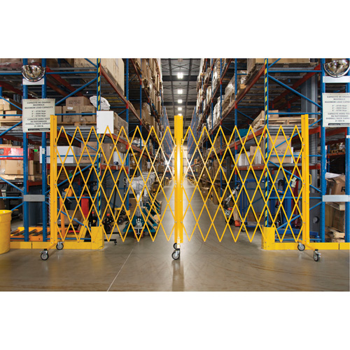 Expandable Barrier, 84" H x 20' L, Yellow Maritime Industrial Rubber