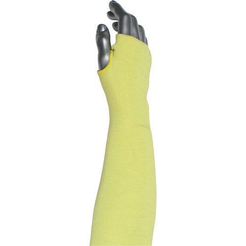 Kut Gard&reg; Single-Ply Cut-Resistant Sleeve with Thumb Hole, Aramid/ATA&reg;, 10", ASTM ANSI Level A4, Yellow Maritime Industrial Rubber