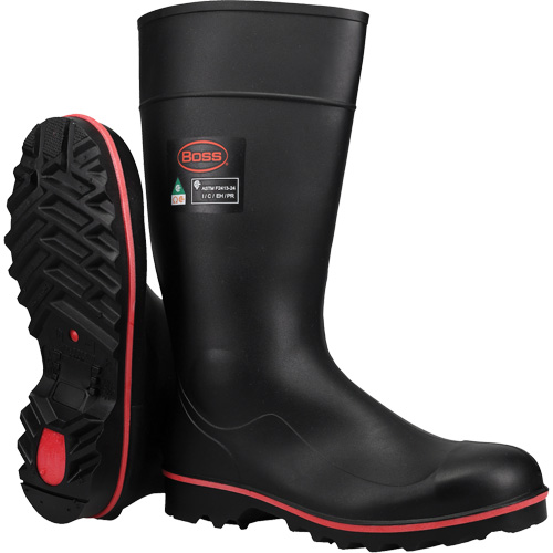Bottes de s&eacute;curit&eacute; Boss Footwear avec r&eacute;sistance int&eacute;grale aux d&eacute;charges &eacute;lectriques, M&eacute;lange de polym&egrave;res/PVC, Embout Acier, Pointure 4 Maritime Industrial Rubber