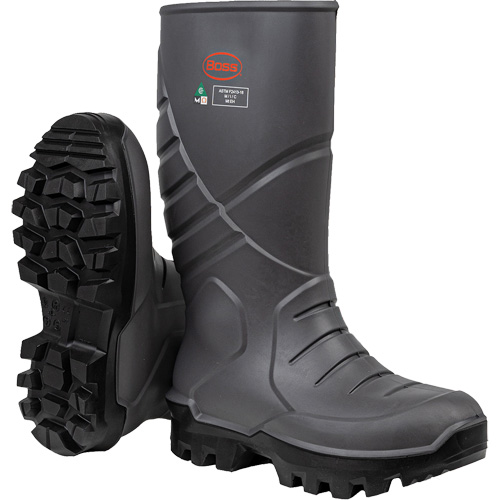 Boss&reg; Footwear Full Safety Boot with Midsole & Internal Met Guard, Thermal Polyurethane, Steel Toe, Puncture Resistant Sole, Size 6 Maritime Industrial Rubber