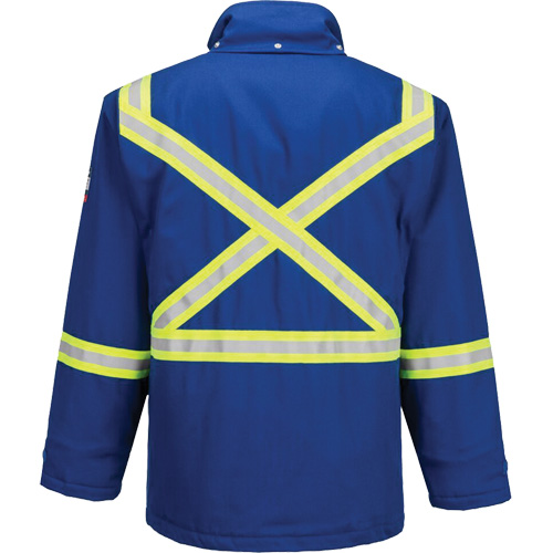 Bizflame&reg; 88/12 Insulated Winter Parka, Blue, Small Maritime Industrial Rubber