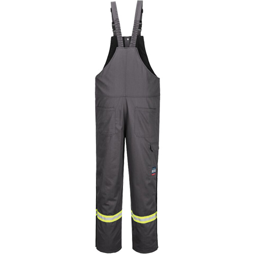 Bizflame&reg; 88/12 Insulated Bib Pants, Cotton/Nylon, Medium (Tall), Grey Maritime Industrial Rubber