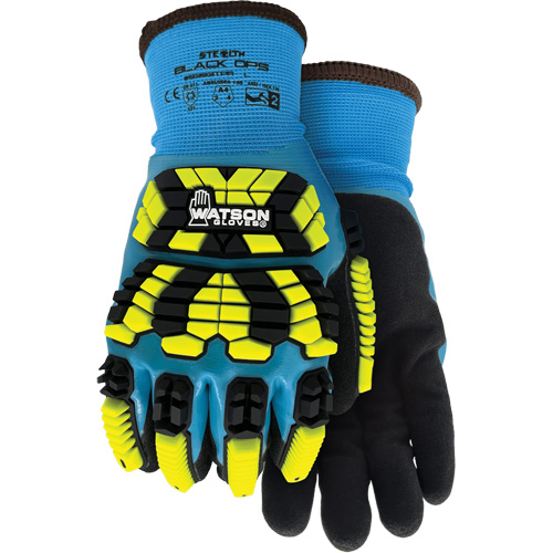 9393TPR Stealth Black Ops Winter Impact Gloves, Small, Foam Latex Palm, Knit Wrist Cuff Maritime Industrial Rubber