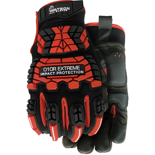 010R Extreme Red Impact Resistant Gloves, X-Small, Microfibre Palm, Hook & Loop Cuff Maritime Industrial Rubber