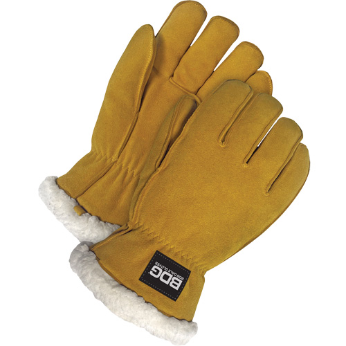 Driver's Gloves, X-Large, Split Deerskin Palm, Sherpa Inner Lining Maritime Industrial Rubber