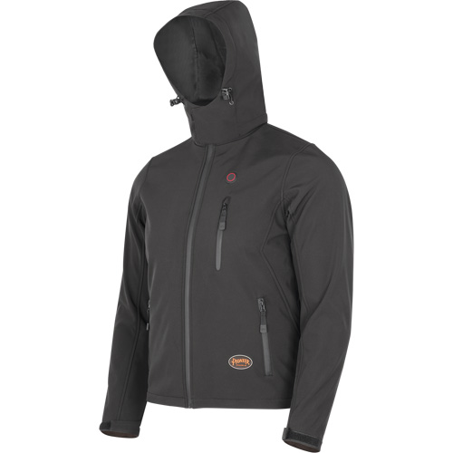 Heated Soft-Shell Jacket, Men's, Small, Black Maritime Industrial Rubber