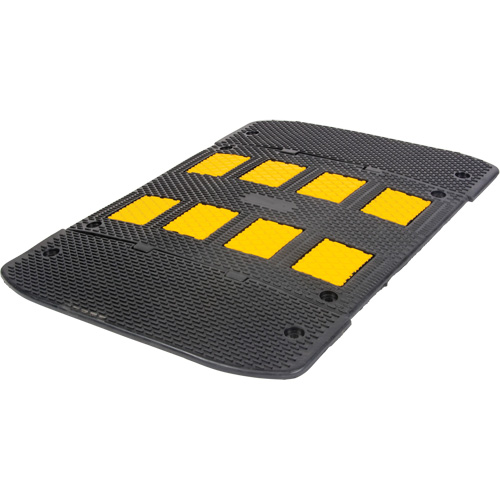 Speed Hump with End Caps, Rubber, 3' L x 40" W x 2" H Maritime Industrial Rubber