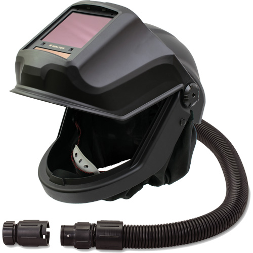 Masque respiratoire &agrave; adduction d'air et casque de soudage &agrave; visi&egrave;re relevable avec filtre ADF et valve anti-refoulement DEFENDER, Universel, Pi&egrave;ce faciale Maritime Industrial Rubber