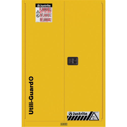 Utili-Guard+ Flammable Safety Cabinet, 45 gal., 2 Door, 43" W x 65" H x 22" D Maritime Industrial Rubber