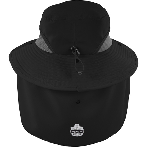 Chapeau de garde forestier 8934 Chill-Its avec prot&egrave;ge-nuque, grand/ T-grand, Noir Maritime Industrial Rubber