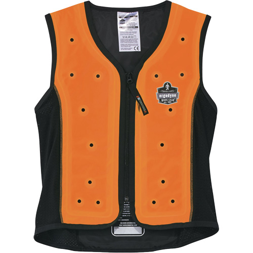 Veste de refroidissement &eacute;vaporatif Chill-Its 6685 avec fermeture &agrave; glissi&egrave;re, 4T-Grand, Orange Maritime Industrial Rubber