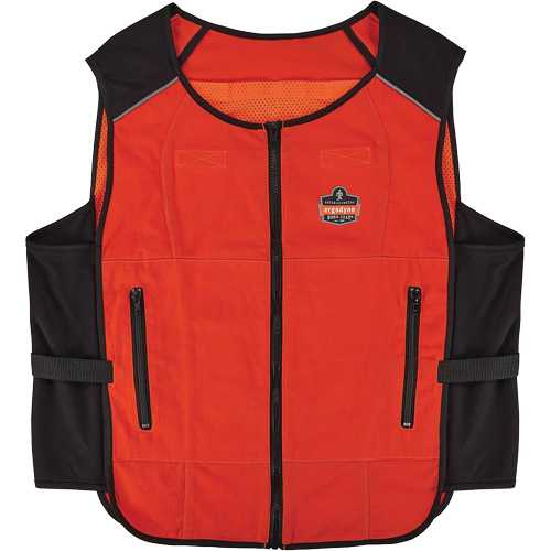 Veste de refroidissement &agrave; changement de phase l&eacute;g&egrave;re avec sachets de recharge Chill-Its 6260, Petit/Moyen, Orange Maritime Industrial Rubber