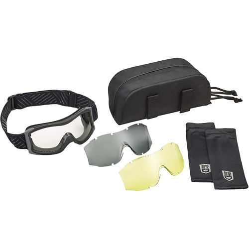 Ensemble de lunettes &agrave; coque &agrave; protection balistique X1000, Lentille Transparent/Ambr&eacute;e, Antibu&eacute;e/Anti-&eacute;gratignures, Ventilation Directe Maritime Industrial Rubber