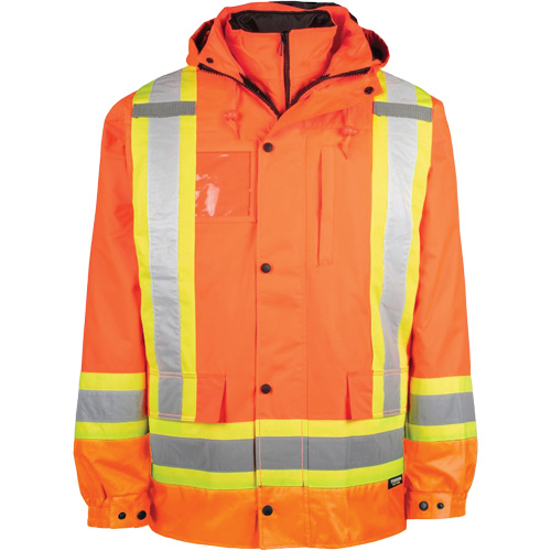 Manteau haute visibilit&eacute; 7-en-1, Polyester, Orange haute visibilit&eacute;, 5T-Grand Maritime Industrial Rubber