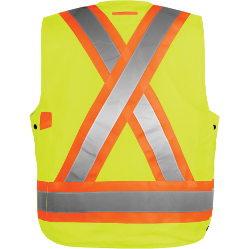 High-Visibility Surveyor's Vest, High Visibility Orange, Small, Polyester Maritime Industrial Rubber
